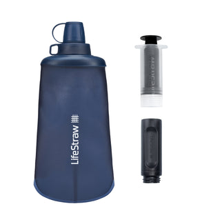 LifeStraw Peak Series Collapsible Squeeze Bottle 650ml Mountain Blue