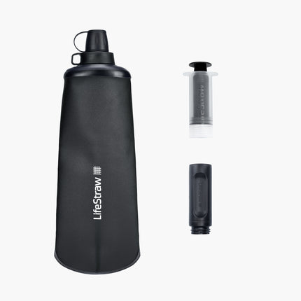 LifeStraw Peak Series Collapsible Squeeze Bottle 1L Dark Gray