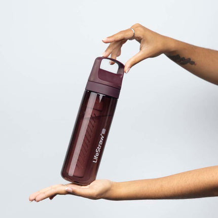 LifeStraw Go 2.0 Water Filter Bottle - 650 ml - Merlot Me Away Red