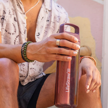 LifeStraw Go 2.0 Water Filter Bottle - 650 ml - Merlot Me Away Red