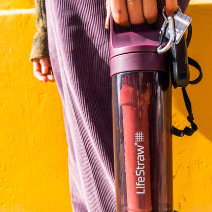 LifeStraw Go 2.0 Water Filter Bottle - 650 ml - Merlot Me Away Red