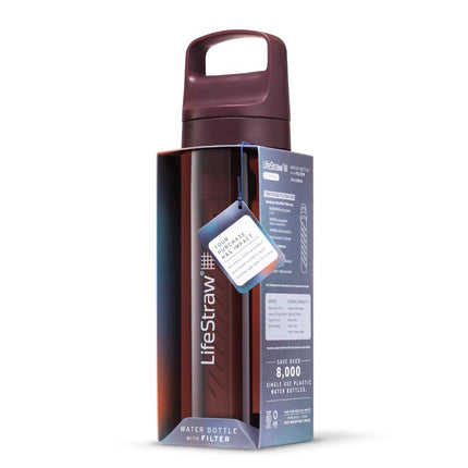 LifeStraw Go 2.0 Water Filter Bottle - 650 ml - Merlot Me Away Red