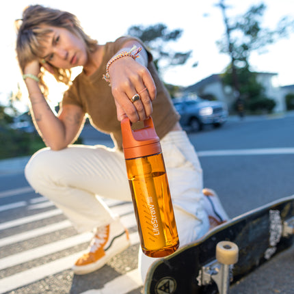 LifeStraw Go 2.0 Water Filter Bottle - 650 ml - Kyoto Orange