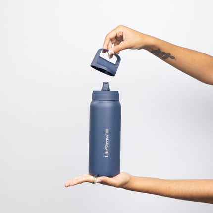 LifeStraw Go 2.0 Stainless Steel Water Filter Bottle - 700 ml - Aegean Sea Blue