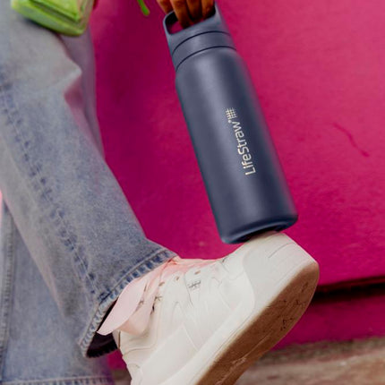 LifeStraw Go 2.0 Stainless Steel Water Filter Bottle - 700 ml - Aegean Sea Blue