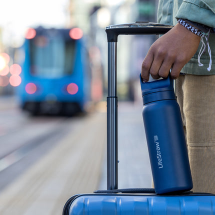LifeStraw Go 2.0 Stainless Steel Water Filter Bottle - 700 ml - Aegean Sea Blue
