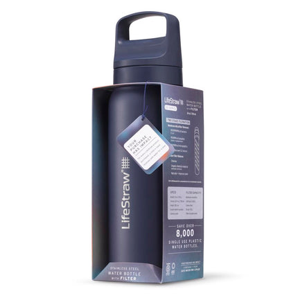 LifeStraw Go 2.0 Stainless Steel Water Filter Bottle - 700 ml - Aegean Sea Blue
