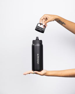 LifeStraw Go 2.0 Stainless Steel Water Filter Bottle - 700 ml - Black