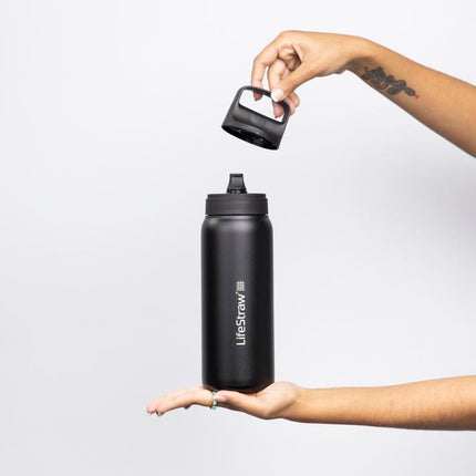 LifeStraw Go 2.0 Stainless Steel Water Filter Bottle - 700 ml - Black