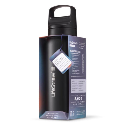LifeStraw Go 2.0 Stainless Steel Water Filter Bottle - 700 ml - Black