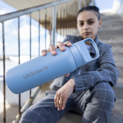 LifeStraw Go 2.0 Stainless Steel Water Filter Bottle - 700 ml - Icelandic Blue