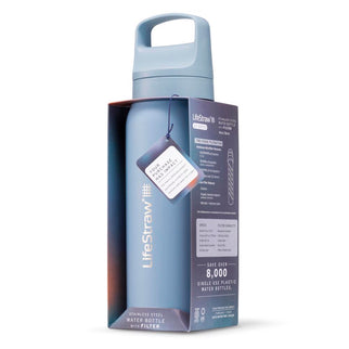 LifeStraw Go 2.0 Stainless Steel Water Filter Bottle - 700 ml - Icelandic Blue
