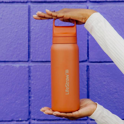 LifeStraw Go 2.0 Stainless Steel Water Filter Bottle - 700 ml - Kyoto Orange