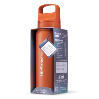 LifeStraw Go 2.0 Stainless Steel Water Filter Bottle - 700 ml - Kyoto Orange