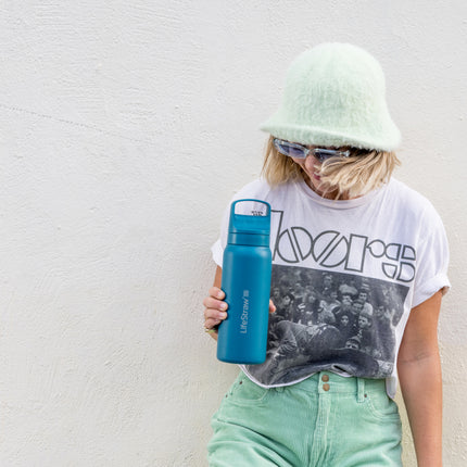 LifeStraw Go 2.0 Stainless Steel Water Filter Bottle - 700 ml - Laguna Teal