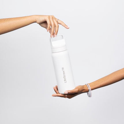LifeStraw Go 2.0 Stainless Steel Water Filter Bottle - 700 ml - White