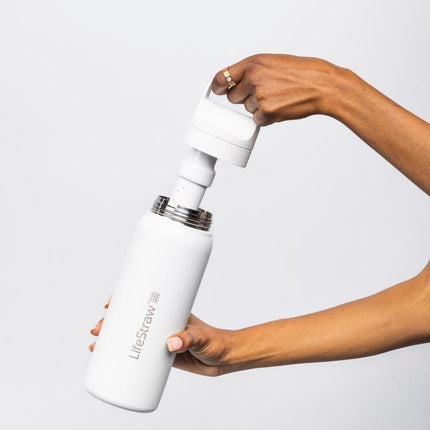 LifeStraw Go 2.0 Stainless Steel Water Filter Bottle - 700 ml - White