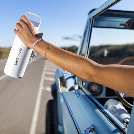 LifeStraw Go 2.0 Stainless Steel Water Filter Bottle - 700 ml - White