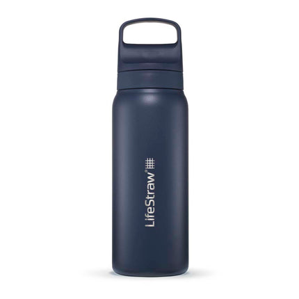 LifeStraw Go 2.0 Stainless Steel Water Filter Bottle - 1L - Aegean Sea Blue