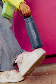 LifeStraw Go 2.0 Stainless Steel Water Filter Bottle - 1L - Aegean Sea Blue