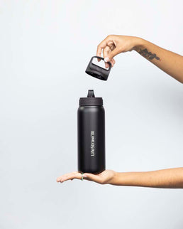 LifeStraw Go 2.0 Stainless Steel Water Filter Bottle - 1L - Black