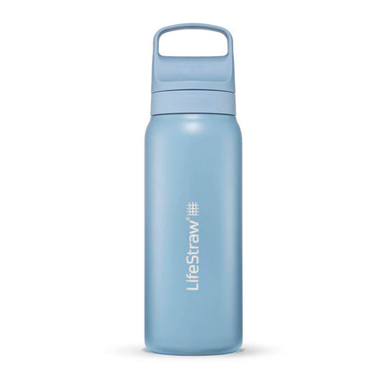LifeStraw Go 2.0 Stainless Steel Water Filter Bottle - 1L - Icelandic Blue-