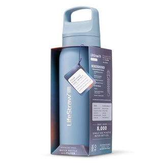 LifeStraw Go 2.0 Stainless Steel Water Filter Bottle - 1L - Icelandic Blue-
