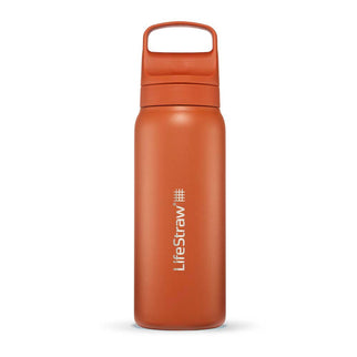 LifeStraw Go 2.0 Stainless Steel Water Filter Bottle - 1L - Kyoto Orange-
