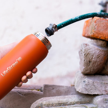 LifeStraw Go 2.0 Stainless Steel Water Filter Bottle - 1L - Kyoto Orange-