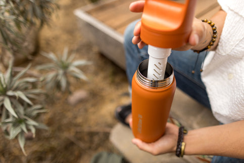 LifeStraw Go 2.0 Stainless Steel Water Filter Bottle - 1L - Kyoto Orange-