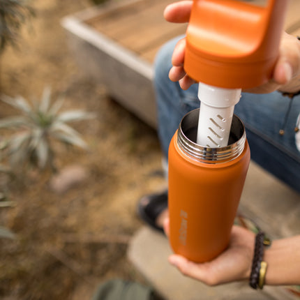 LifeStraw Go 2.0 Stainless Steel Water Filter Bottle - 1L - Kyoto Orange-
