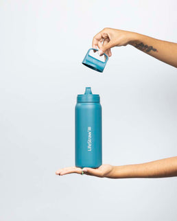 LifeStraw Go 2.0 Stainless Steel Water Filter Bottle - 1L - Laguna Teal-