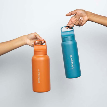 LifeStraw Go 2.0 Stainless Steel Water Filter Bottle - 1L - Laguna Teal-
