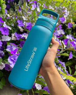 LifeStraw Go 2.0 Stainless Steel Water Filter Bottle - 1L - Laguna Teal-