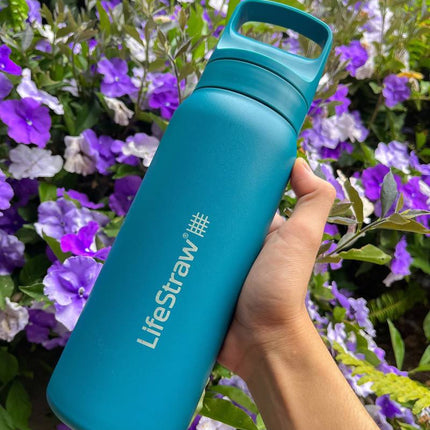 LifeStraw Go 2.0 Stainless Steel Water Filter Bottle - 1L - Laguna Teal-