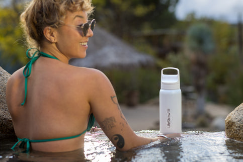 LifeStraw Go 2.0 Stainless Steel Water Filter Bottle - 1L - White-