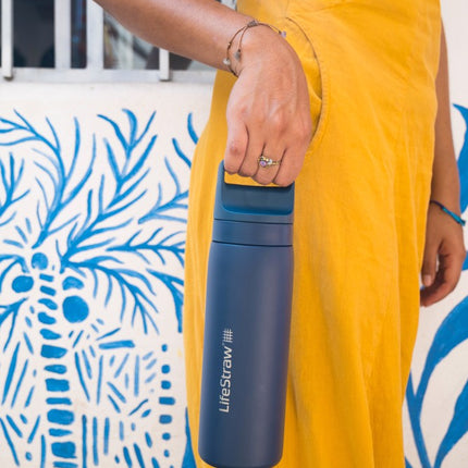 LifeStraw Go 2.0 Stainless Steel Water Filter Bottle - 500 ml - Aegean Sea Blue