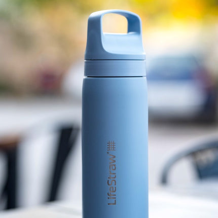 LifeStraw Go 2.0 Stainless Steel Water Filter Bottle - 500 ml - Icelandic Blue
