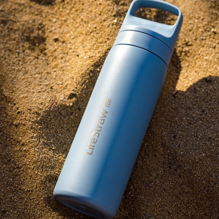 LifeStraw Go 2.0 Stainless Steel Water Filter Bottle - 500 ml - Icelandic Blue