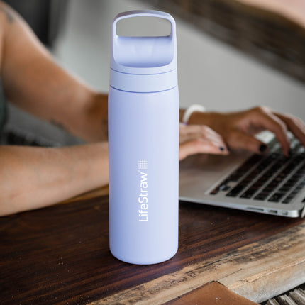 LifeStraw Go 2.0 Stainless Steel Water Filter Bottle - 500 ml - Provence Purple