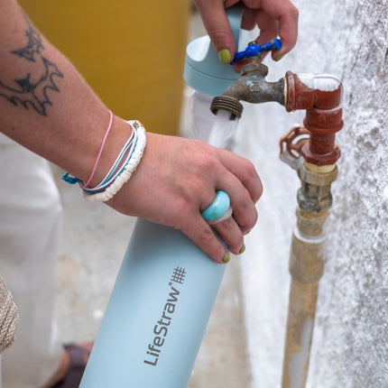 LifeStraw Go 2.0 Stainless Steel Water Filter Bottle - 500 ml - Seafoam