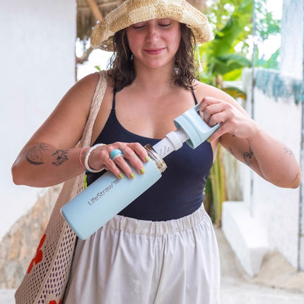 LifeStraw Go 2.0 Stainless Steel Water Filter Bottle - 500 ml - Seafoam