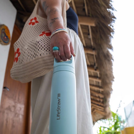 LifeStraw Go 2.0 Stainless Steel Water Filter Bottle - 500 ml - Seafoam
