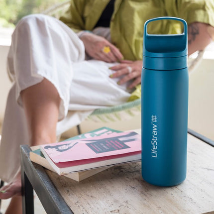 LifeStraw Go 2.0 Stainless Steel Water Filter Bottle - 500 ml - Laguna Teal