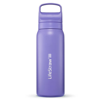 LifeStraw Go Series Stainl. Steel Water filter Bottle, 700ml; Thistle Purple-Drinkfles waterfilter