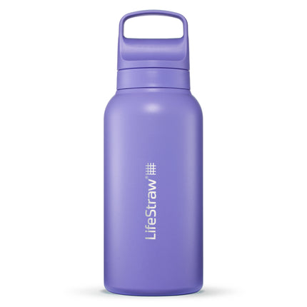 LifeStraw Go Series Stainl. Steel Water Filter Bottle; 1L; Thistle Purple - Drinkfles waterfilter