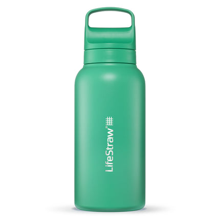 LifeStraw Go Series Stainl. Steel Water Filter Bottle; 1L; Cactus Green -  Drinkfles waterfilter