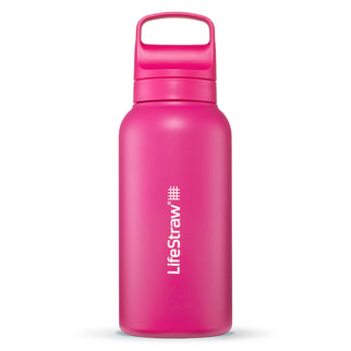 LifeStraw Go Series Stainl. Steel Water Filter Bottle; 1L; Orchid Pink - Drinkfles waterfilter