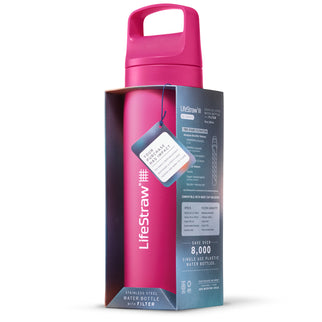 LifeStraw Go Series Stainl. Steel Water Filter Bottle; 500 ml; Orchid Pink - Drinkfles waterfilter