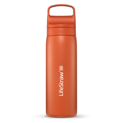 LifeStraw Go Series Stainl. Steel Water Filter Bottle; 500 ml; Kyoto Orange - Drinkfles waterfilter